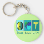 Peace Love LPN Gifts Key Chain
