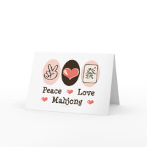 Peace Love Mahjong Blank Greeting Card by HobbyTeesGifts Peace Love Mahjong Blank Greeting Card