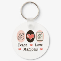 Peace Love Mahjong Key Chain keychains by HobbyTeesGifts Peace Love Mahjong Key Chain keychains
