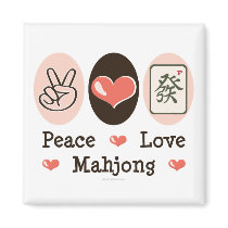 Peace Love Mahjong Magnet
