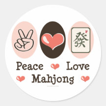 Peace Love Mahjong Sticker