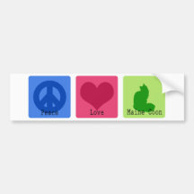 Peace Love Maine Coon Bumper Stickers