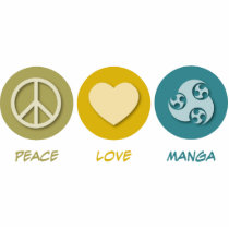 Peace Love Manga photo sculptures