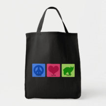 Peace Love Manx Canvas Bag