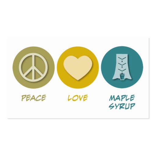 Peace Love Maple Syrup Business Card Template (back side)