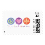 Peace Love & Mardi Gras stamps