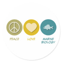 Peace Love Marine Biology Sticker
