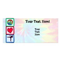 Peace, Love, Martial Arts Custom Rack Cards