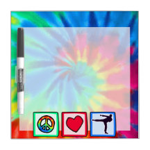 Peace, Love, Martial Arts Dry Erase Whiteboards