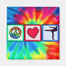 Peace, Love, Martial Arts Fridge Magnets