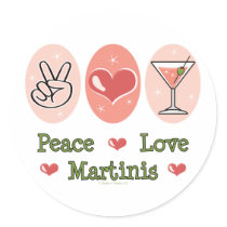 Peace Love Martini Stickers