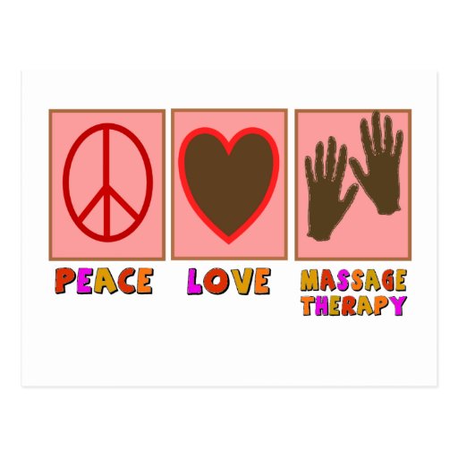 Peace, Love, Massage Therapy Postcard  Zazzle