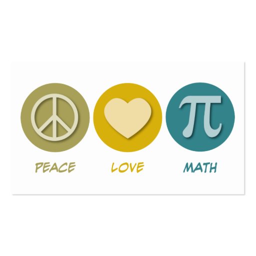 Peace Love Math Business Cards (back side)