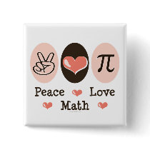 Peace Love Math Button