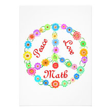 Peace Love Math Custom Invitation