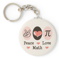 Peace Love Math Key Chain