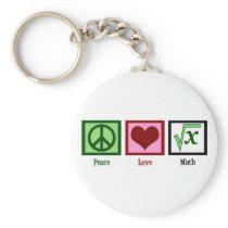 Peace Love Math Keychains