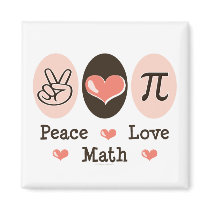 Peace Love Math Magnet by GeekTeesGifts Peace Love Math Magnet