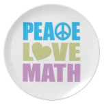 Peace Love Math Party Plates