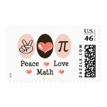 Peace Love Math Postage Stamps