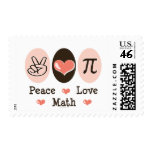 Peace Love Math Postage Stamps