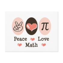 Peace Love Math Postcard