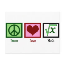 Peace Love Math Post Cards