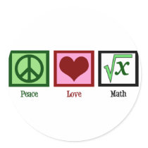 Peace Love Math Stickers