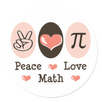 Peace Love Math Stickers by GeekTeesGifts Peace Love Math Stickers
