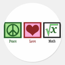 Peace Love Math Stickers