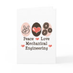 Peace Love Mechanical Engineering Greeting Card