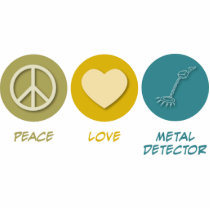 Peace Love Metal Detector photo sculptures