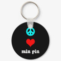 Peace love Min Pin keychains