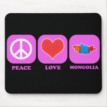Peace Love Mongolia mousepads