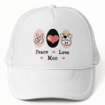 Peace Love Moo Cow Hat