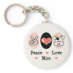 Peace Love Moo Cow Key Chain