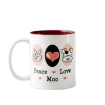 Peace Love Moo Cow Mug