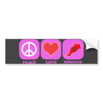Peace Love Morocco bumper stickers by coolcountry Peace Love Morocco bumper stickers