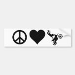 Peace Love Motocross Bumper Sticker