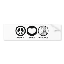 Peace Love Mozart bumper stickers