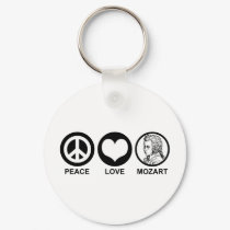 Peace Love Mozart keychains