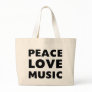 Peace Love Music Tote Bags