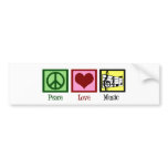 Peace Love Music Bumper Sticker