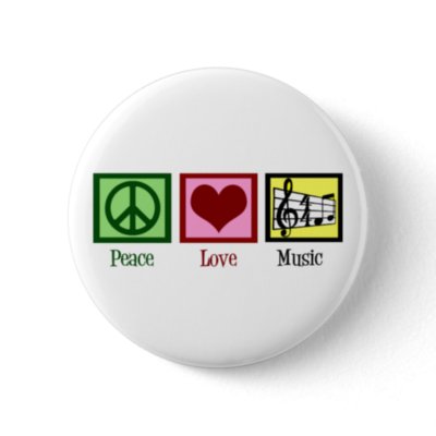 Peace Love Music buttons