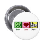 Peace Love Music Buttons
