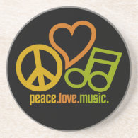 Peace Love Music coaster