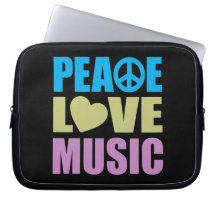 Peace Love Music Laptop Computer Sleeve