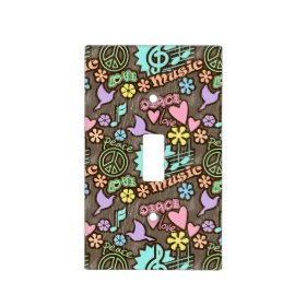 Peace, Love, Music Light Switch Cover