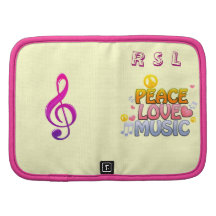 Peace, love, music mini folio. planner