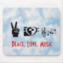 Peace, Love, Music Mouse Pad